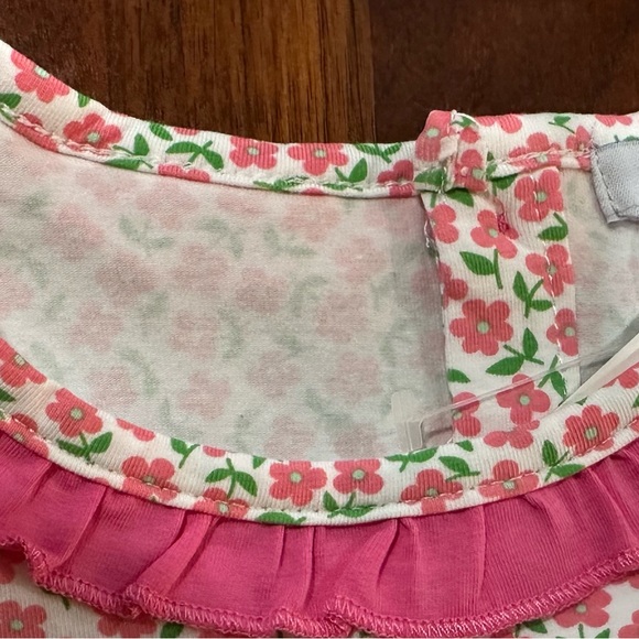 ISHTEX Pink/White Floral Girl's short set NWT size 24m/2Y - Picture 7 of 14